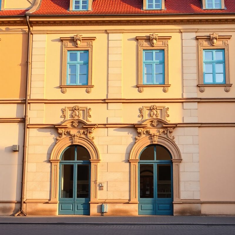 Historická fasáda budovy v centru Českých Budějovic